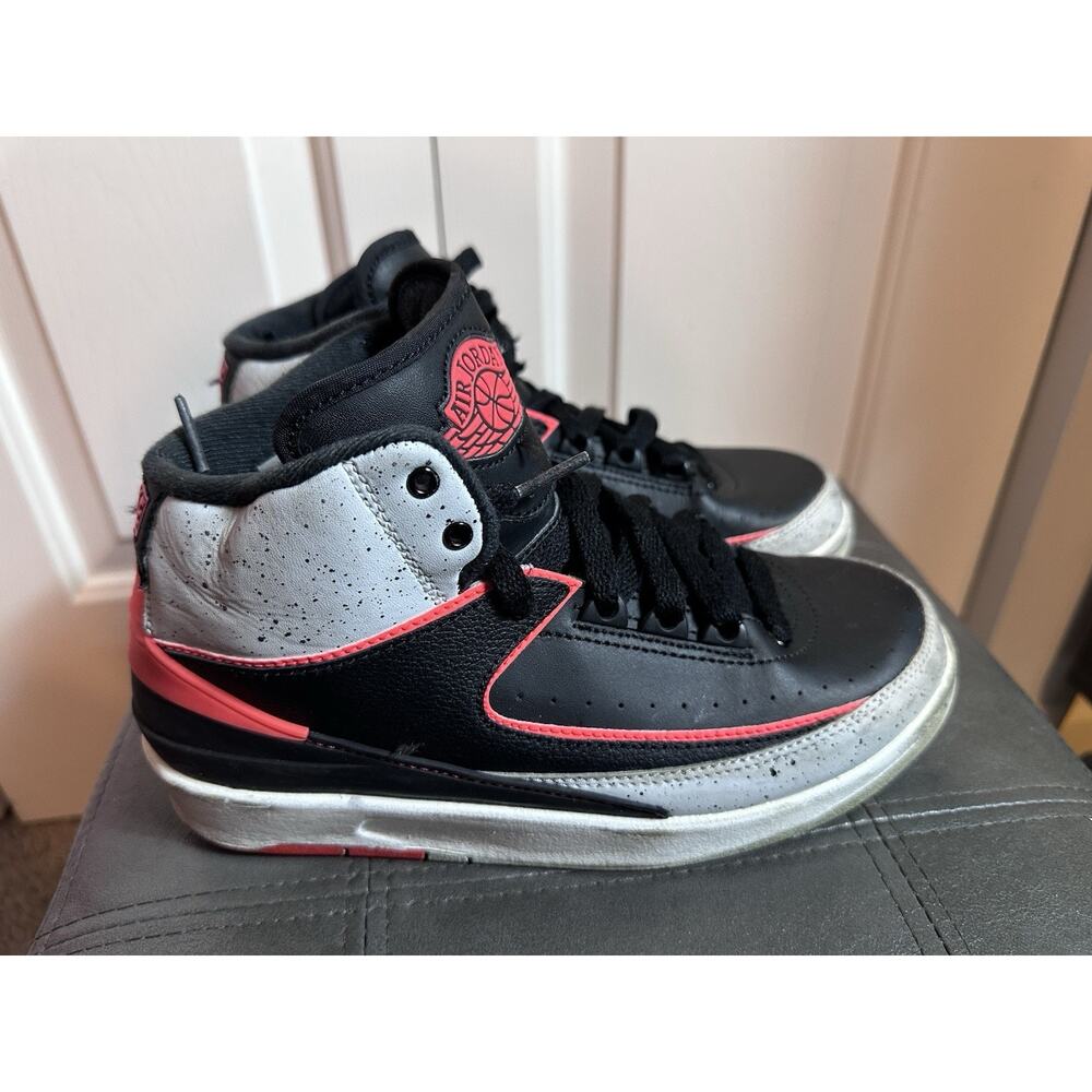 Kids Jordan 2 Retro Shoes Sz 4.5Y Infrared 23 Black Red 2014 385475-023 Sneakers - Picture 3 of 12